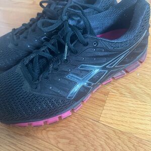 ASICS Women's Black and Pink Athletic Shoes